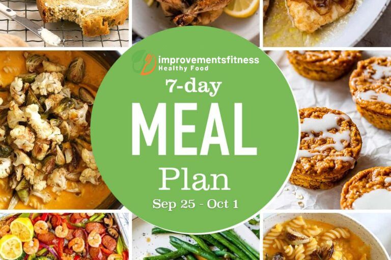 Free 7-Day Healthy Meal Plan (September 25 – October 1) improvementsfitness